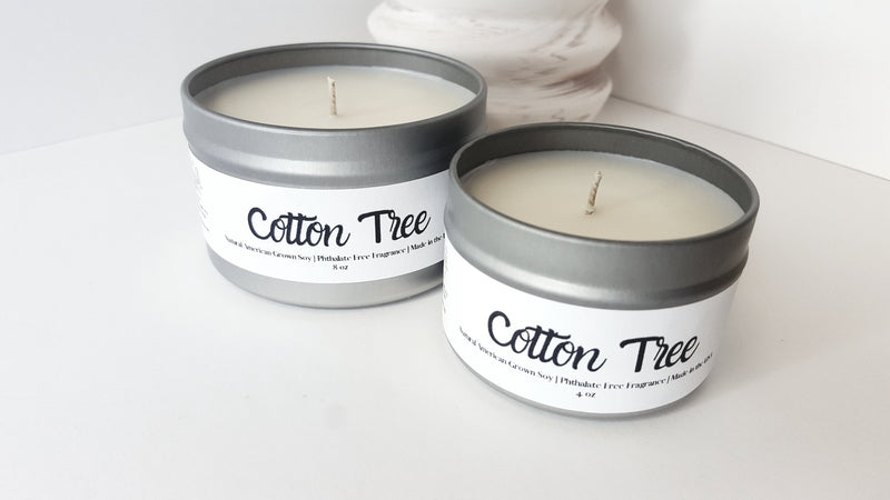 Cotton Tree Scented Natural Soy Candle or Wax Melt | Hand-Poured and Hand-crafted