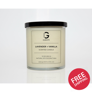 Lavender + Vanilla Scented Soy Candle
