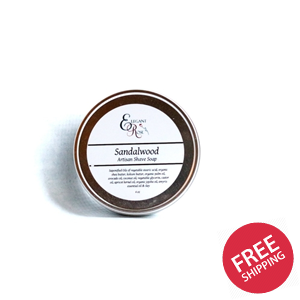 Sandalwood Artisan Shave Soap, Natural Shaving