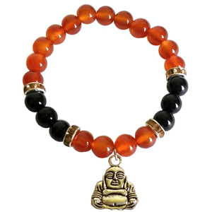 Carnelian / Black Onyx with Buddha bracelet 8mm
