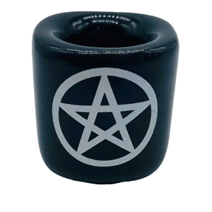 Pentagram Black chime candle holder