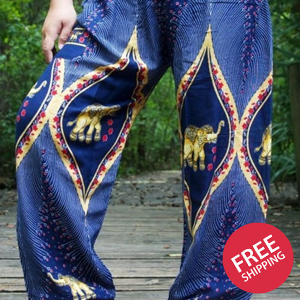 Blue ELEPHANT Women Boho & Hippie Harem Pants