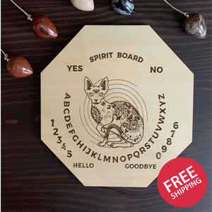 Wood Mystic Cat Pendulum Spirit Board