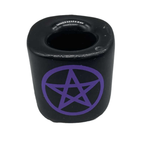 Pentagram Black chime candle holder