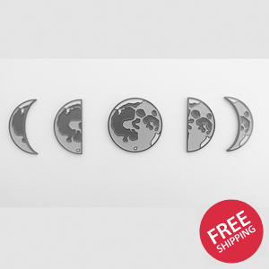 Moon Phases Enamel Pin Set of 5