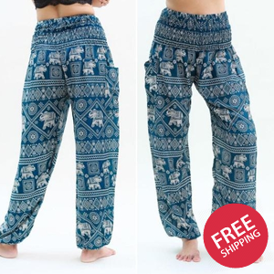 Teal ELEPHANT Women Boho & Hippie Harem Pants