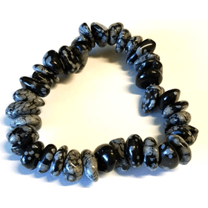 Snowflake Obsidian gemstone stretch bracelet