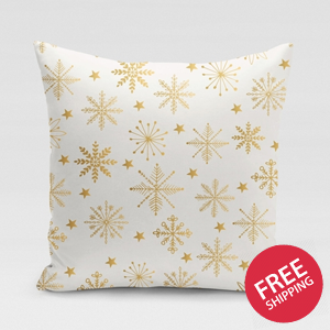 Golden Gift-Wrap Pillow Cover