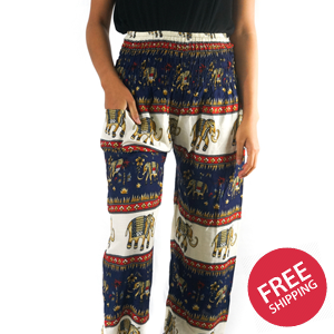 Blue ELEPHANT Women Boho & Hippie Harem Pants