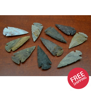 10 Pcs Assortment Agate Stone Spear Arrowhead Points