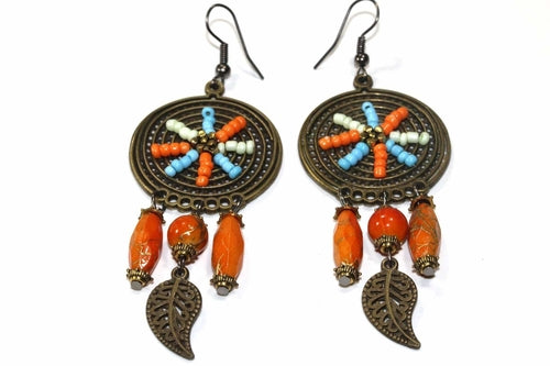 Dream Catcher Bead Work Earrings