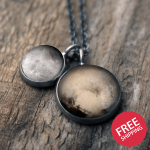 Pluto and Charon Layered Space Necklace