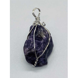 Amethyst wire wrapped pendant