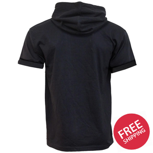 URBAN FASHION - Fine Cotton T-shirt Hoody Black