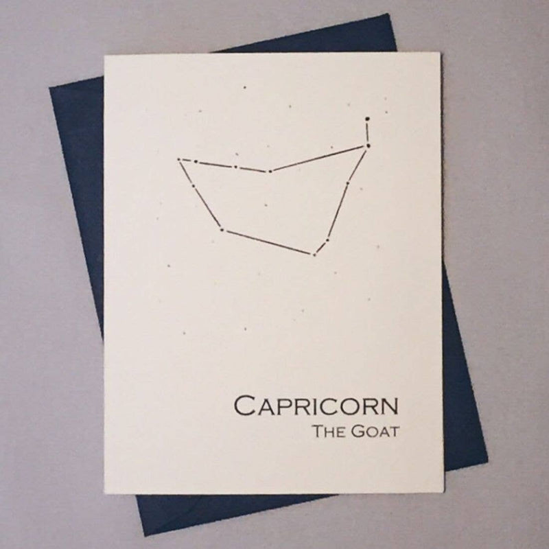 Capricorn Constellation Zodiac Sign Birthday Card