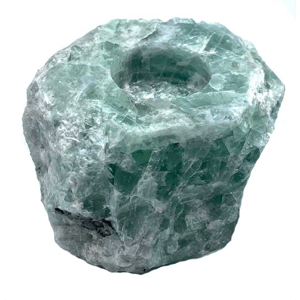 Rough Fluorite tealight candle holder 3-5'