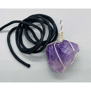 Amethyst wire wrapped pendant