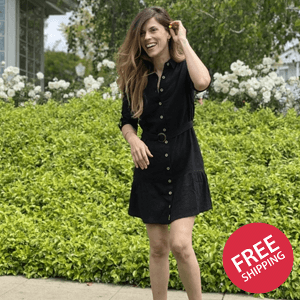 Delfina Shirt Dress - Black