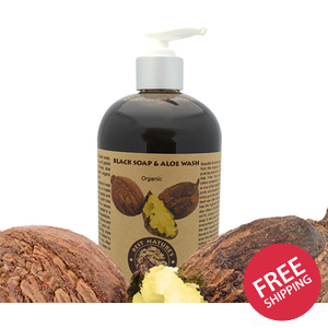 Organic Black Soap & Aloe Wash 8oz/240ml