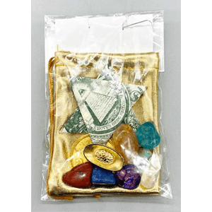 Chinese Coin w/ stones amulet kit