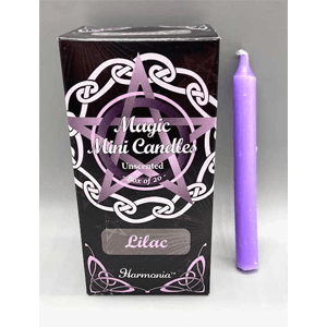 Lilac chime candle 1/2" dia, 5" long 20 pack