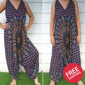 Blue Chakra Boho Hippie Jumpsuits