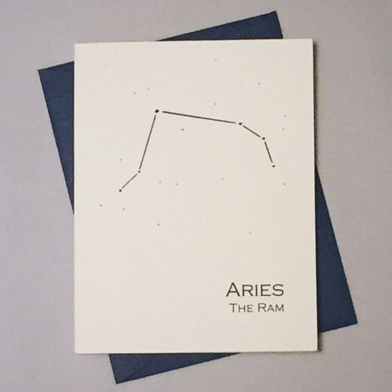 Aries Constellation Zodiac Sign Birthday Card