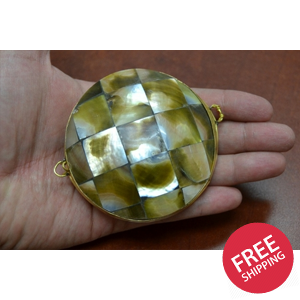 Golden Mother of Pearl Shell Trinket Box