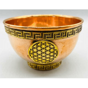 Copper Flower of Life offering bowl 3"