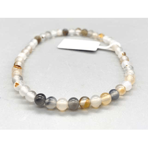 Agate, White & Black bracelet 4mm