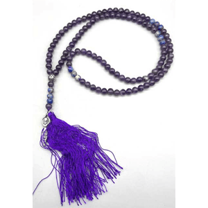 Goddess, Amethyst & Lapis Lazuli Japa Mala Prayer Beads