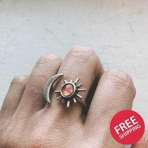 Sun and Moon Sculptural Statement Ring