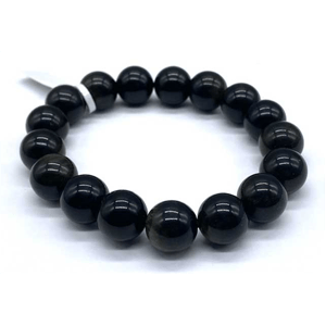 Obsidian, Gold sheen bracelet 12mm