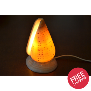 Spotted Orange Cone Sea Shell Table Lamp