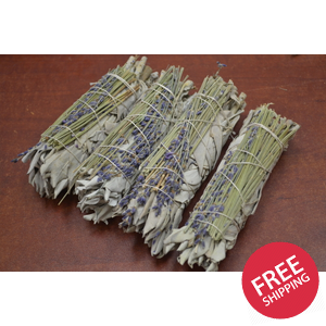 California White And Lavender Sage Bundles 4" 4 Pcs