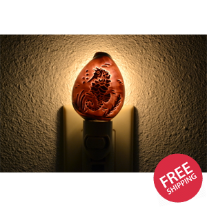 Carved Tiger Seahorse Shell Nightlight