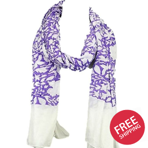 Karuna Floral Fashion Scarves - Hand Block Printed by Survivors