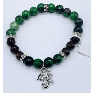 Ruby Zoisite, Garnet, Dragon bracelet 8mm