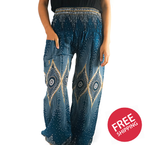 Teal PEACOCK Women Boho & Hippie Harem Pants