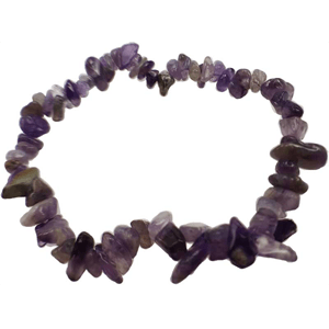 Amethyst gemstone chip stretch bracelet