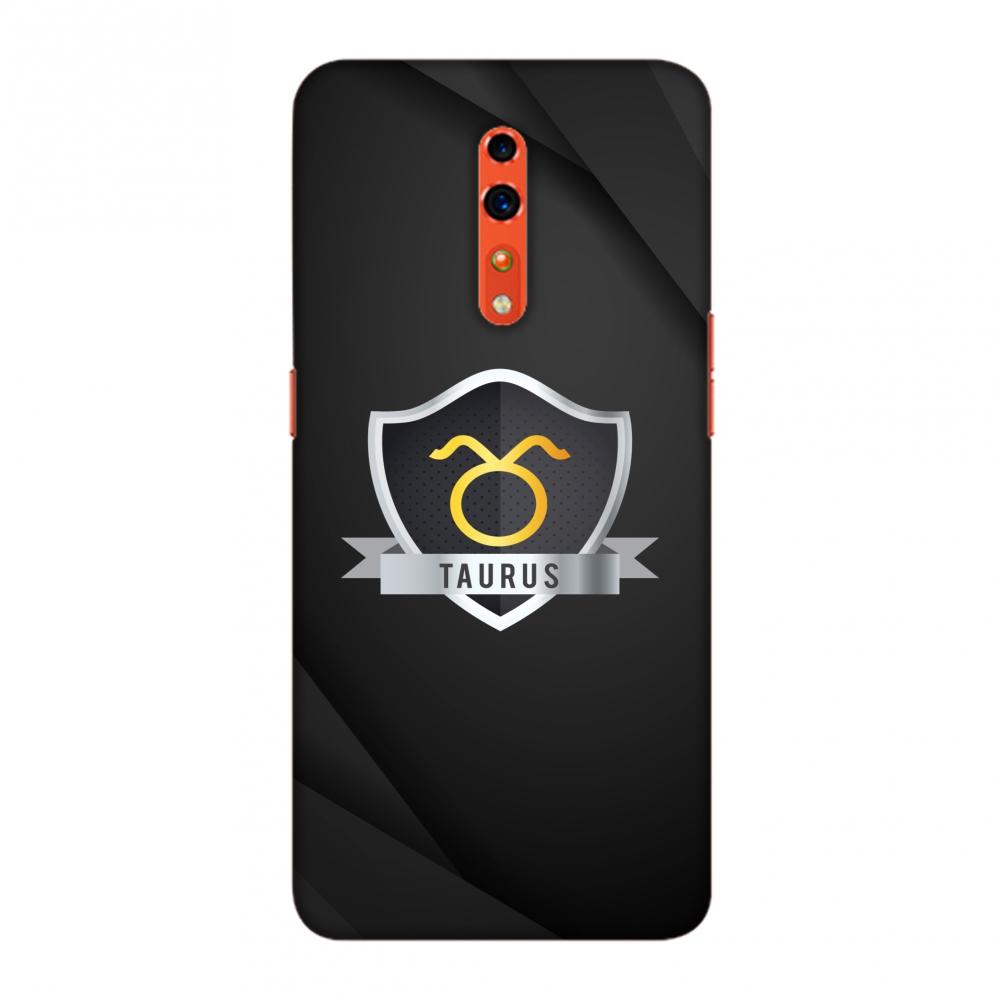 Black Taurus Slim Hard Shell Case For Oppo Reno Z