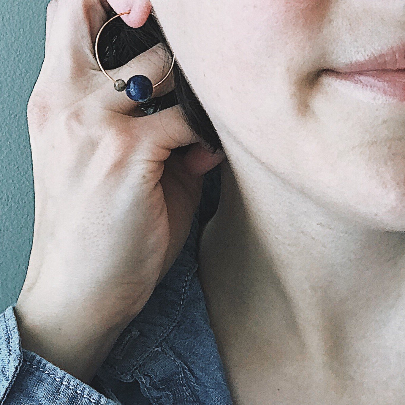 Earth and Moon Jasper Bead Hoop Earrings