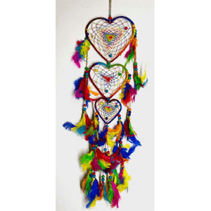 Rainbow Heart dreamcatcher 12"