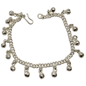 Silvertone anklet w/ Bells