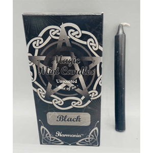 Black chime candle 1/2" dia, 5" long 20 pack