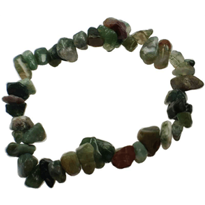 Bloodstone gemstone chip stretch bracelet