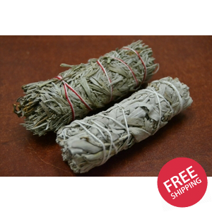 White & Desert Sage Bundle Smudge Incense 4 1/2" 2 Pcs