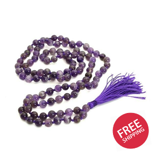 Amethyst Mala Beads Necklace