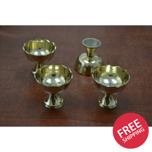 4 Pcs Handmade Brass Incense Burner Holder 2"