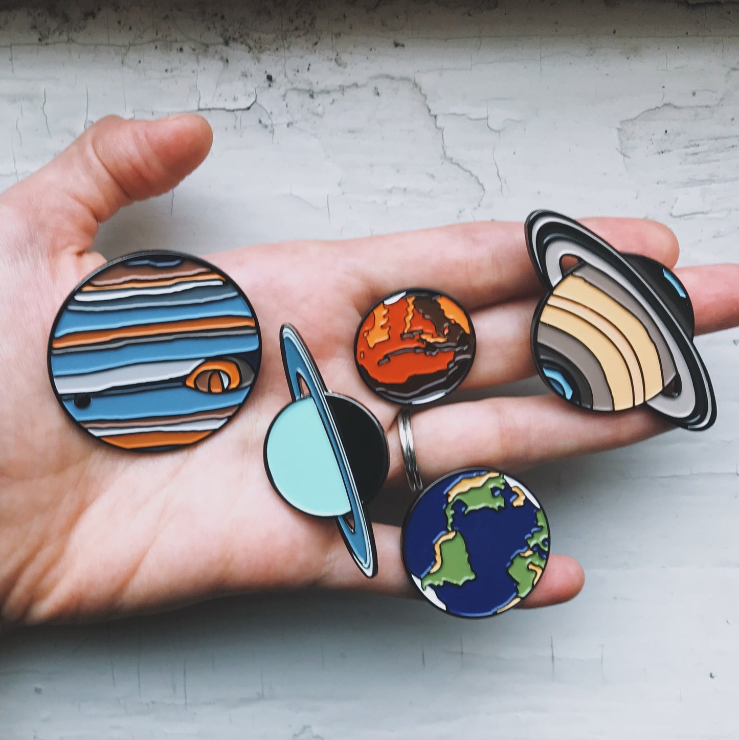 Solar System Planet Enamel Pin Set of 9